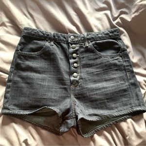 HELMUT LANG high waisted indigo denim shorts